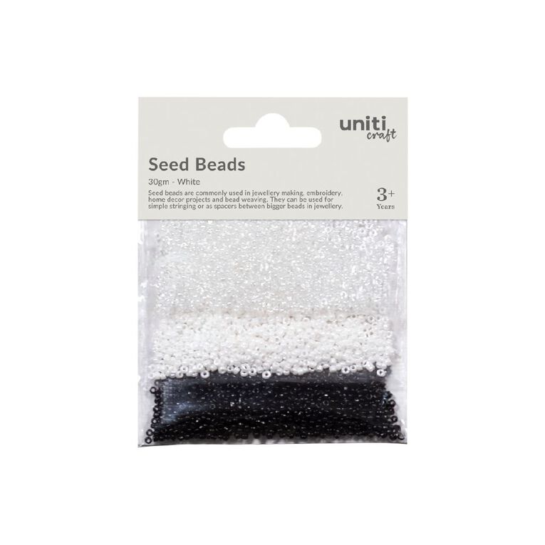 Uniti Seed Beads 30gm White, , hi-res