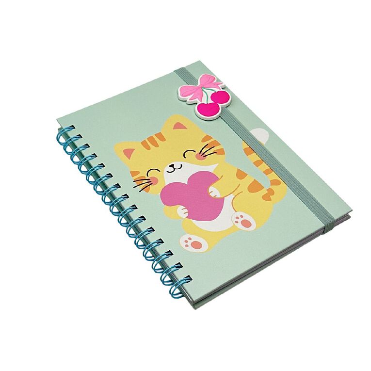 Uniti Kids Playful Simplicity Spiral Cat A5 Notebook, , hi-res