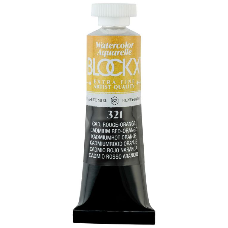 BLOCKX Watercolour Tube 15ml S3 321 Cadmium Red Orange Orange, , hi-res