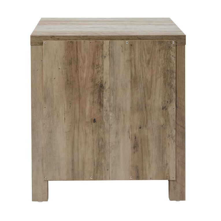 Living & Co Homestead 2 Drawer Bedside Table Rustic Brown, , hi-res