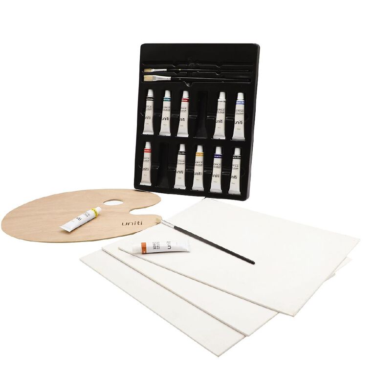 Uniti Mini Acrylic Paint Art Set 19 Pack, , hi-res