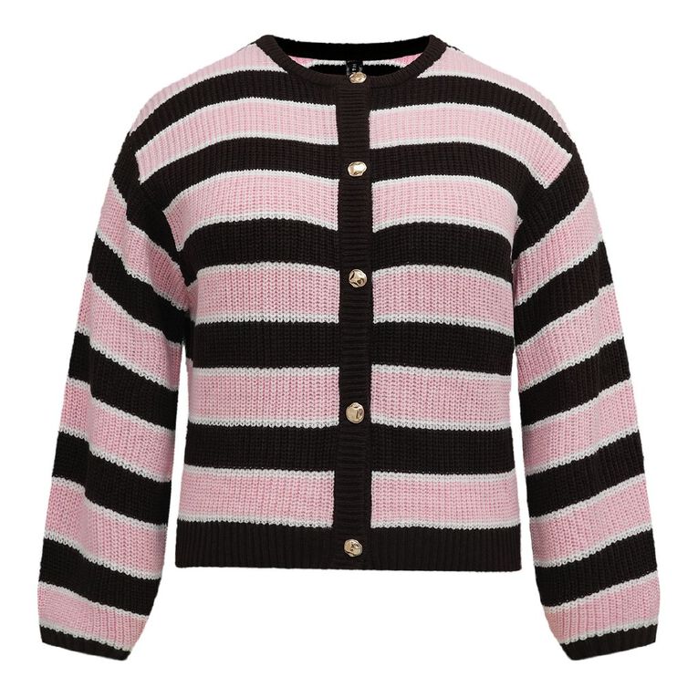 H&H Plus Women's Chunky Cardigan, Pink Mid, hi-res