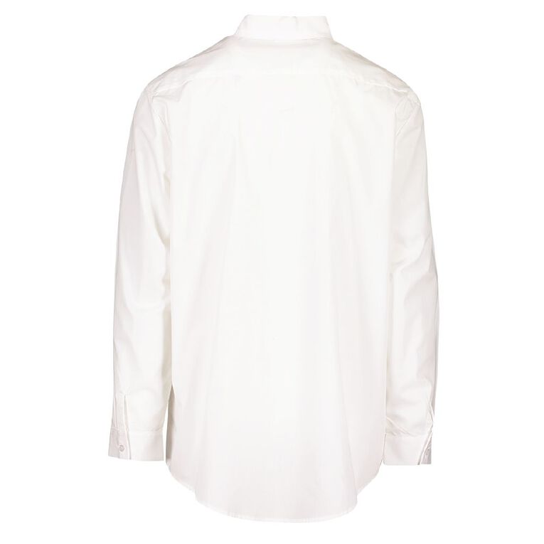 Schooltex Porirua College Long Sleeve Shirt with Embroidery, White, hi-res