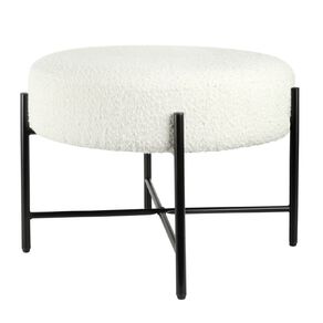 Living & Co Piper Metal Frame Ottoman Cream