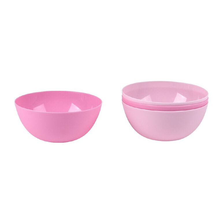 Living & Co Kids Plastic Bowls Pink 4 Pack, , hi-res