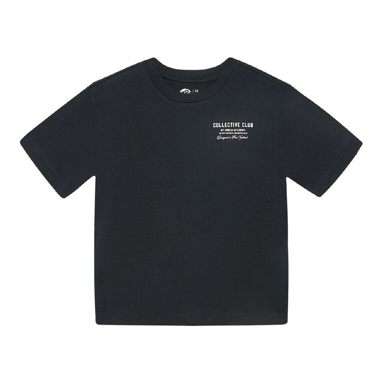 Young Original Short Sleeve Urban Academy Heavyweight Boxy Tee, Black, hi-res