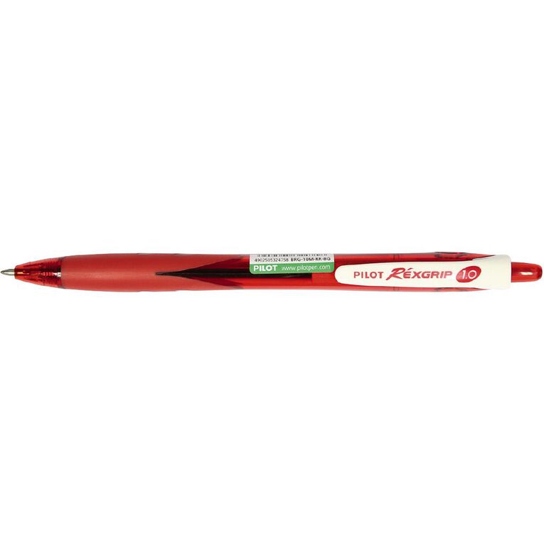 Pilot-BeGreen Rexgrip Ballpoint Pen Red Medium 1.0mm Red, , hi-res