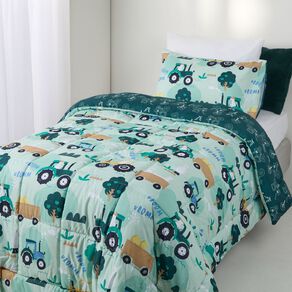 Living & Co Comforter Llama Farmer Multi-Coloured King Single