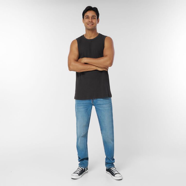 Garage Men's Waffle Singlet, Grey Dark, hi-res