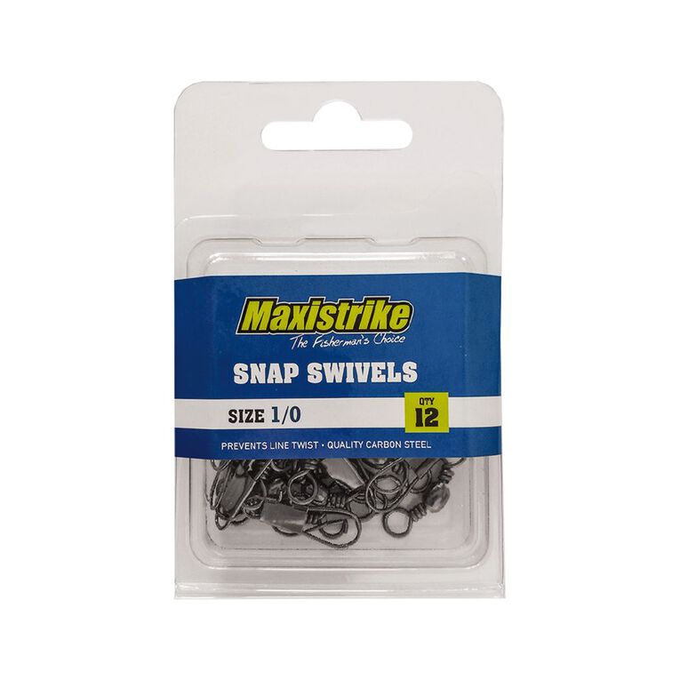 Maxistrike 1/0 Snap Swivels 12 Pack, , hi-res