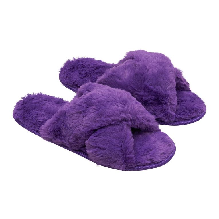 H&H Womens' Slippers, Purple, hi-res