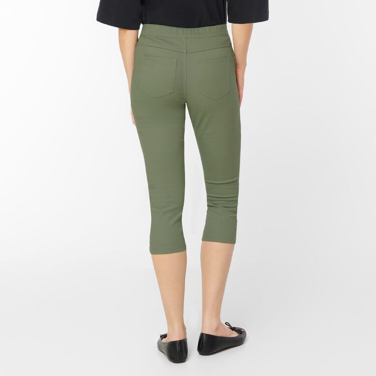 H&H Women's Crop Jeggings, Khaki, hi-res