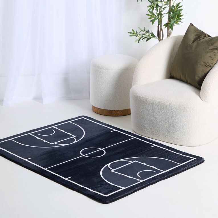 Living & Co Kids Rug Basketball Court Black, , hi-res