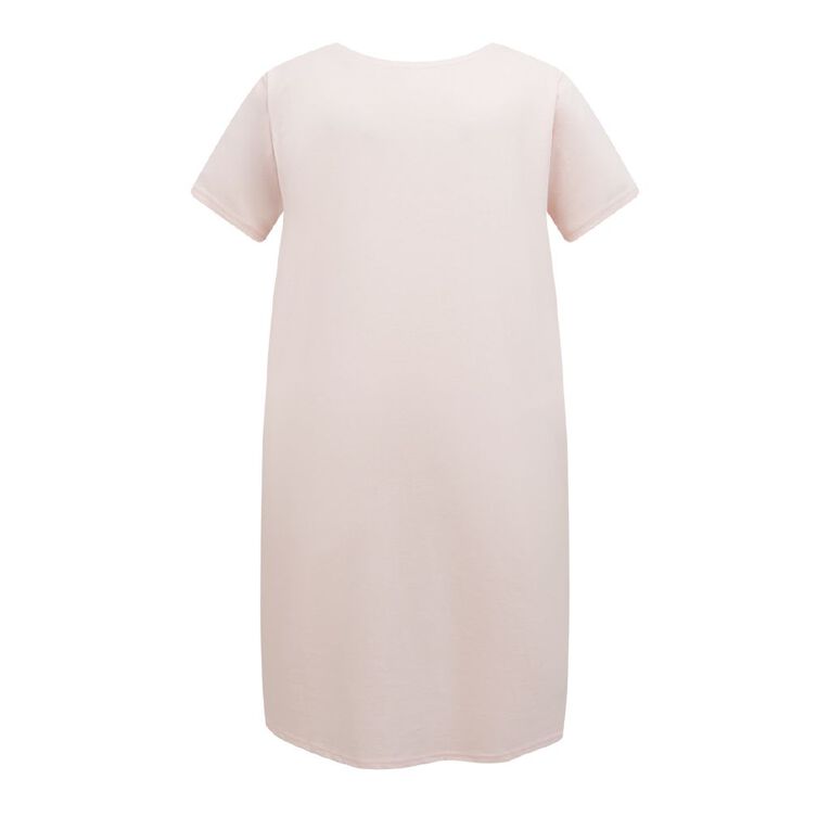 H&H Women's Plus V Neck Nightie, Pink Light, hi-res