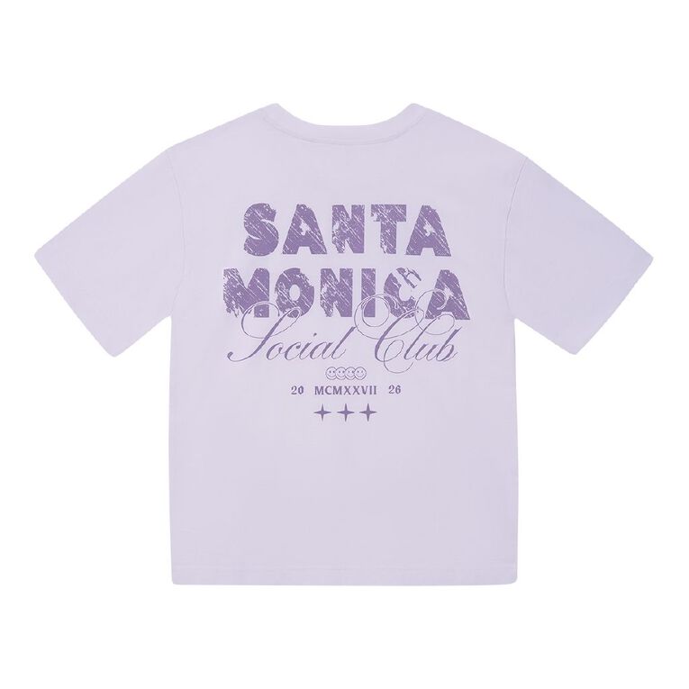 Young Original Short Sleeve Boxy Print Tee, White, hi-res