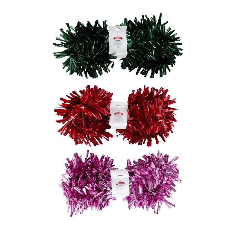Wonderland Large Tinsel Garland Assorted 1.8m, , hi-res