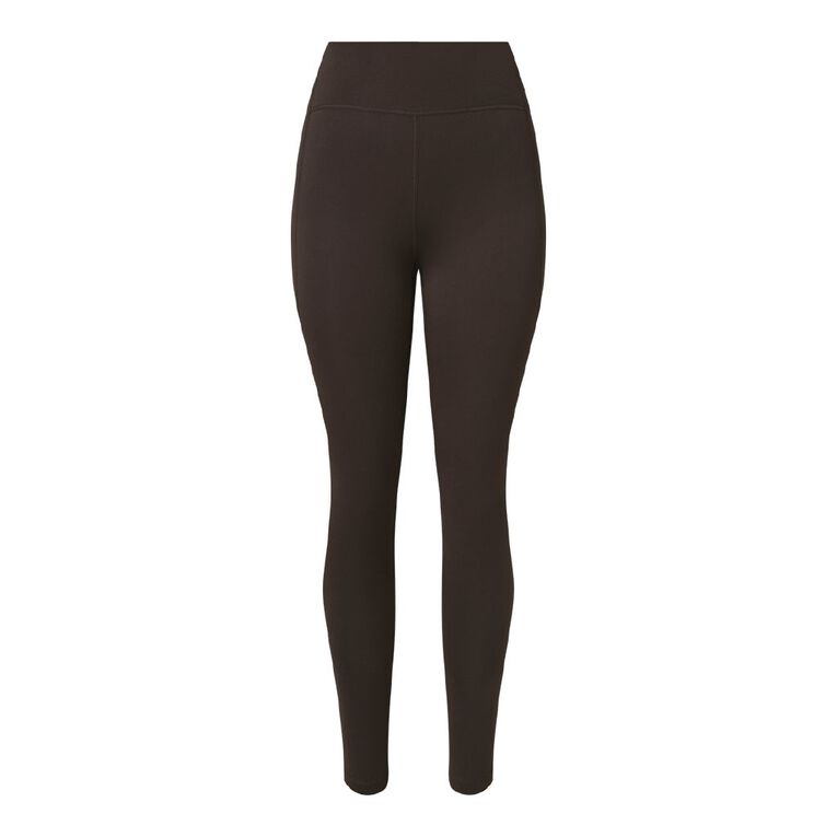 Active Intent Women's High Rise Panel Leggings, Brown Mid, hi-res