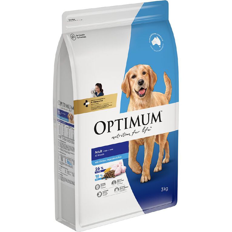Optimum Dog Adult Chicken Vegetables Rice 3kg, , hi-res