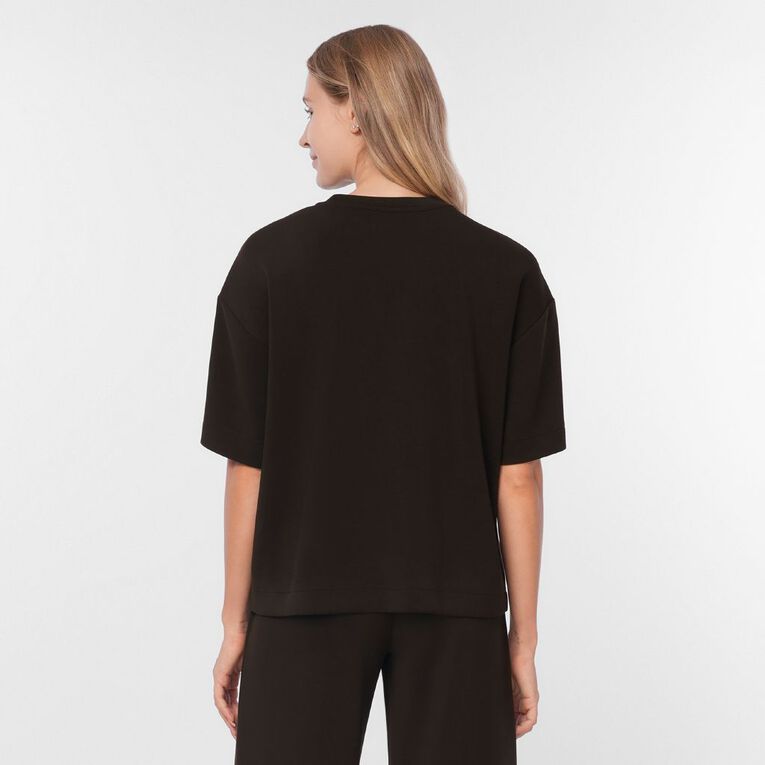 H&H Women's Short Sleeve Relaxed Modal Tee, Brown, hi-res