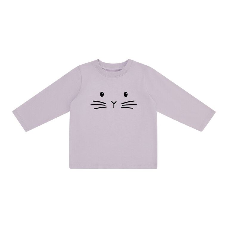 Young Original Toddler Long Sleeve Print Tee, Purple Light ANIMAL, hi-res