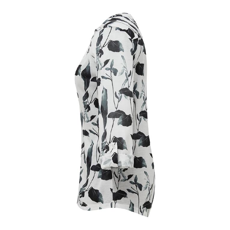 H&H Women's PB Henley, White FLORAL, hi-res