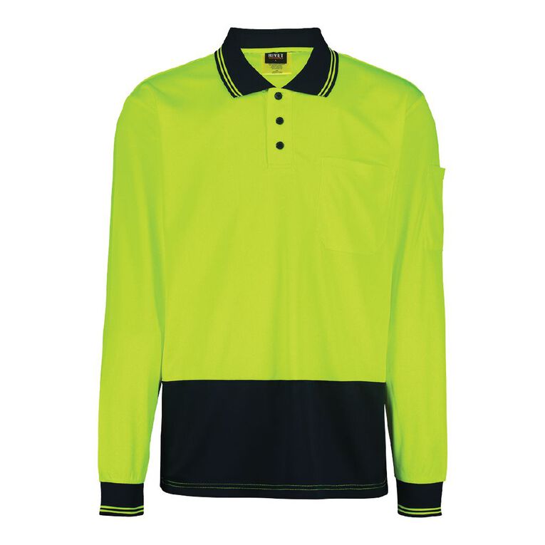Rivet Long Sleeve Compliant Polo, Yellow Mid, hi-res