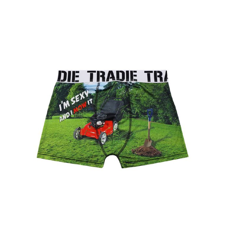 Tradie Men's Work N Surf Photo Trunks, Green, hi-res