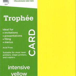 Trophee Card 160gsm Intensive Yellow A4 15 Pack