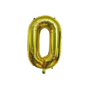 Party Inc Foil Balloon #0 Gold 35cm