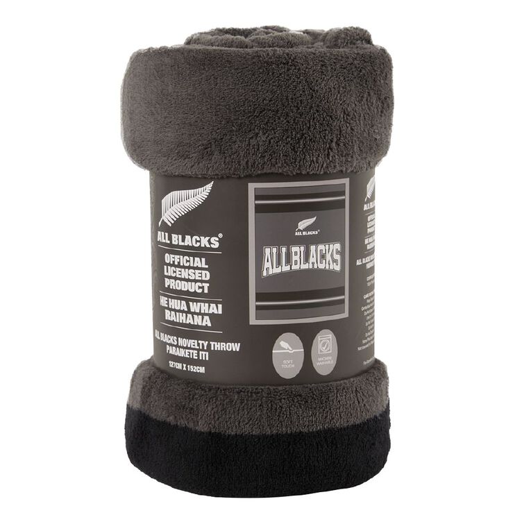 All Blacks Coral Fleece Throw Black 127cm x 152cm, , hi-res