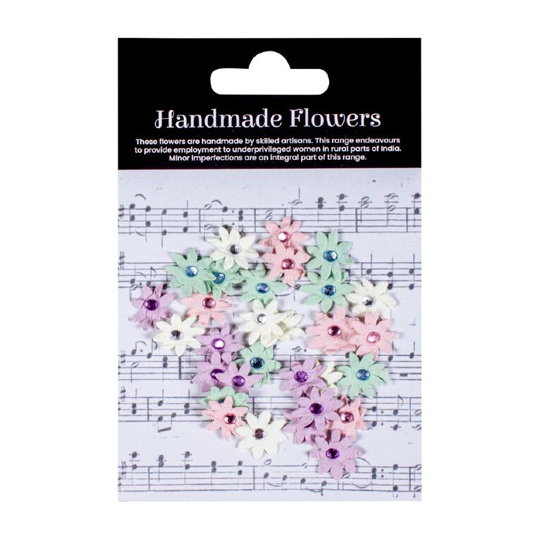 Handmade Flowers Micro Jewelled Florettes 30pc Multicoloured, , hi-res