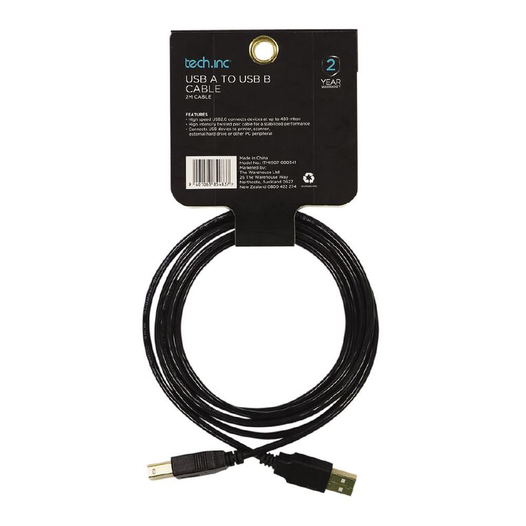 Tech.Inc USB-A to USB-B Printer Cable 2m, , hi-res