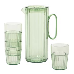 Living & Co Plastic Jug with 4 Plastic Tumbler Set Clear
