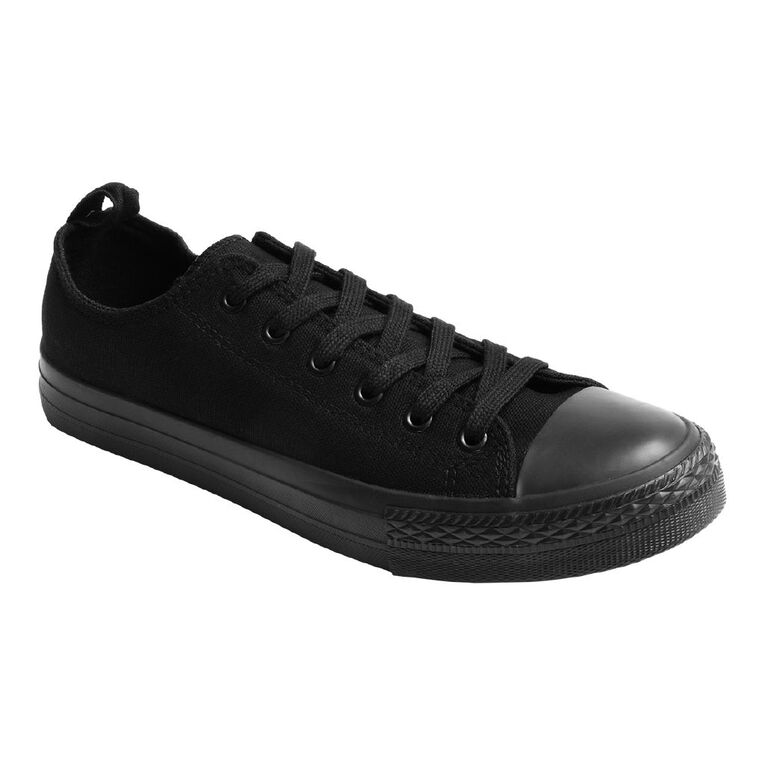 H&H Women's Jen Canvas Low Top Sneakers, Black, hi-res