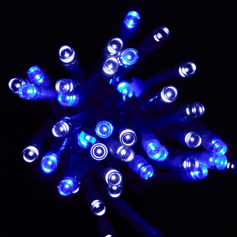 Wonderland Solar Icicle Lights White Wire Blue White 400 LED, , hi-res