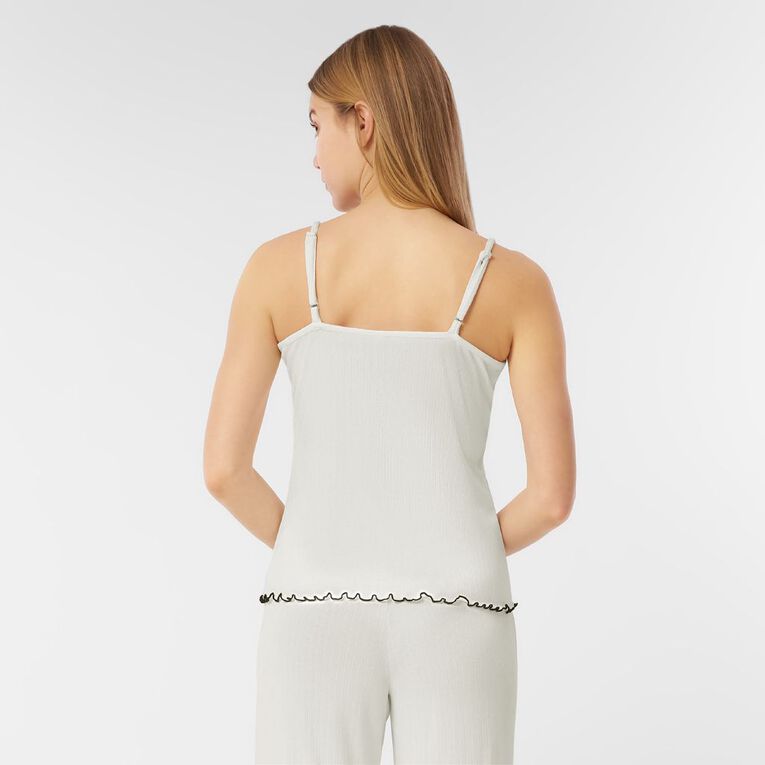 H&H Women's Pointelle Sleep Cami, White, hi-res