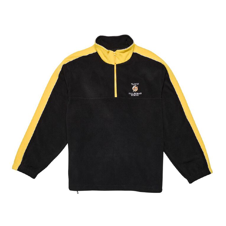 Schooltex Tainui Primary School Polar Fleece Top with Embroidery, Black/Gold, hi-res