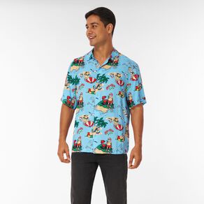 H&H Men's Short Sleeve Printed Shirt
