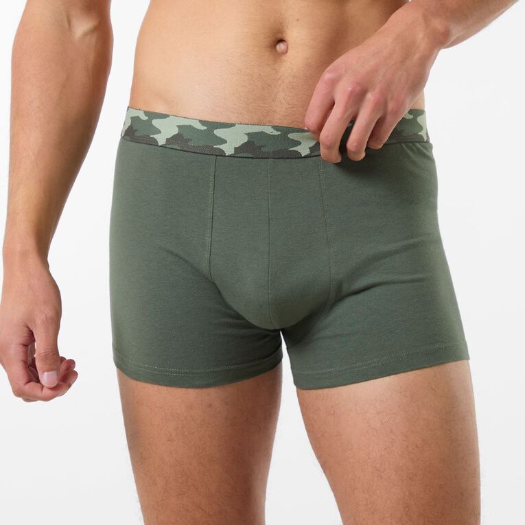 H&H Men's Trunks 7 Pack, Khaki Black, hi-res