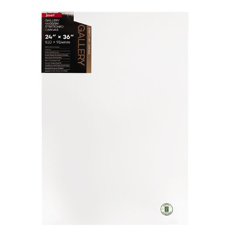 Jasart Gallery 1.5 inch Thick Edge Canvas 24in x 36in White, , hi-res