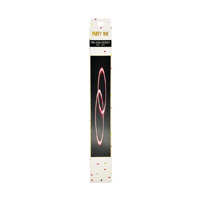 Party Inc Glow Necklace 48cm Pink 2 Pack, , hi-res