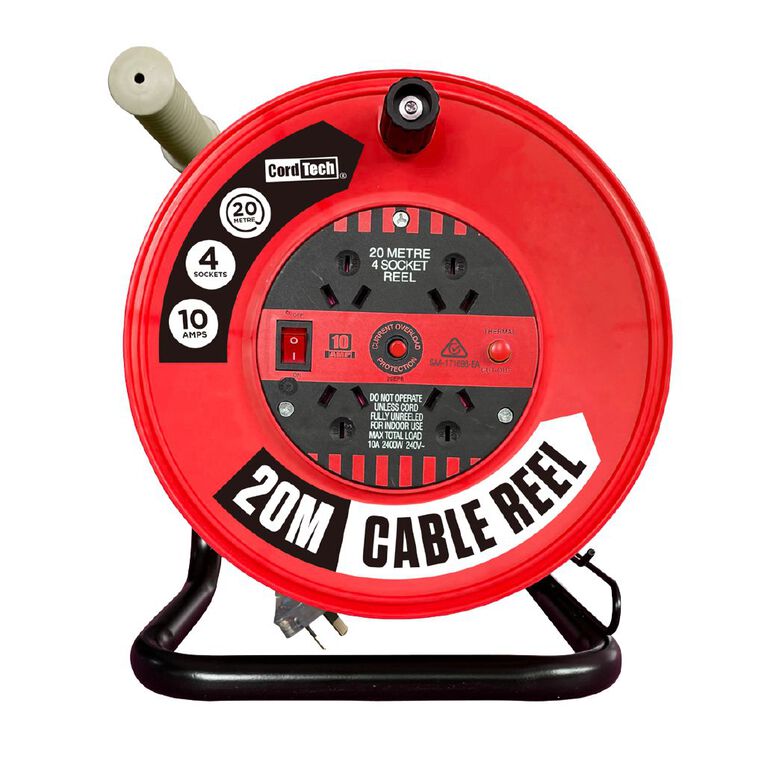 CordTech HD Cable Reel 20M with 4 Outlets, , hi-res