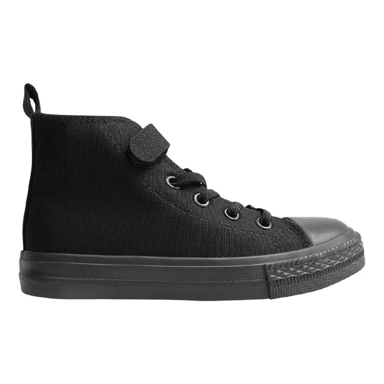 Young Original Senior Kids' Jude Canvas High Top Sneakers, Black, hi-res