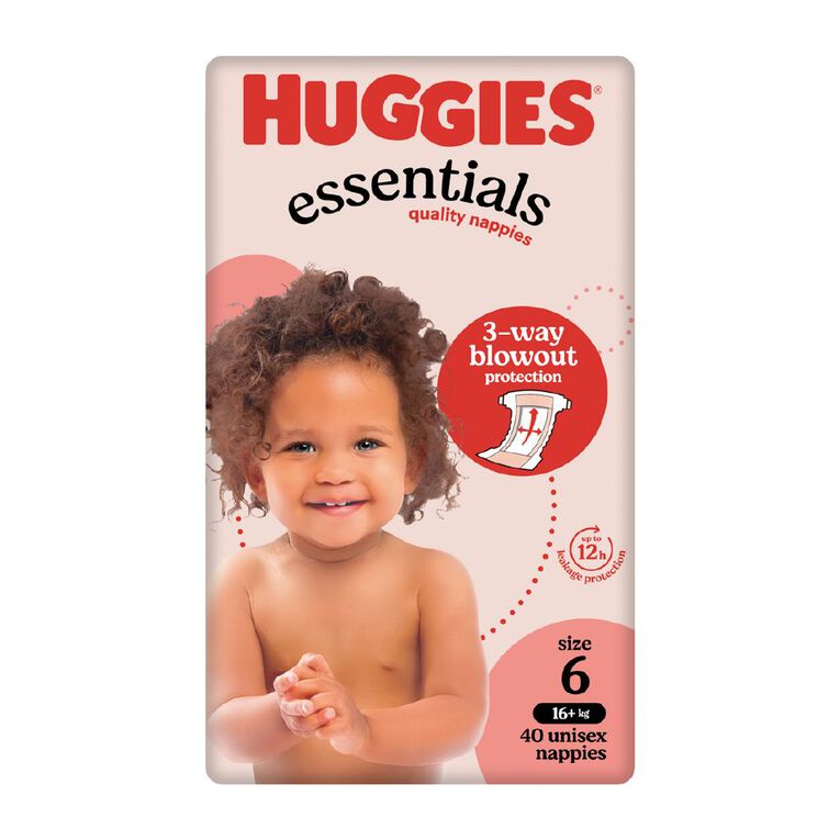Huggies Essential Nappies Size 6 16+kg 40 Pack, , hi-res