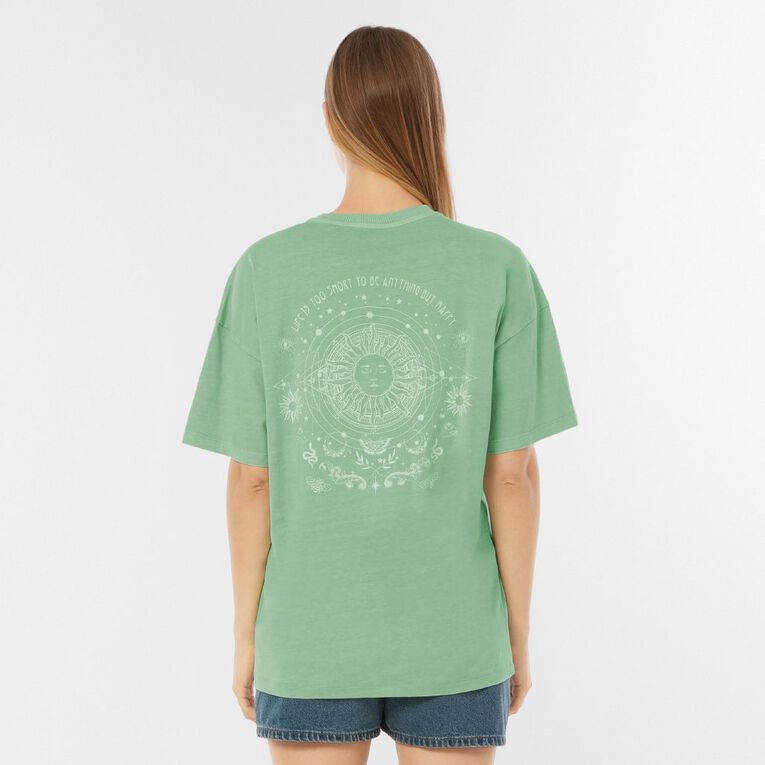 H&H Women's Oversized Boyfriend Graphic Tee, Mint, hi-res