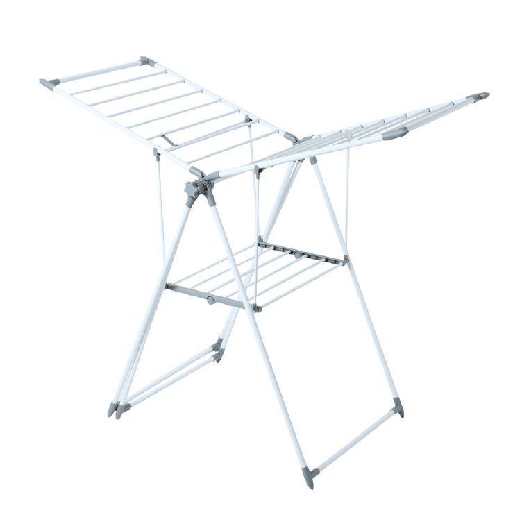 Living & Co Winged Steel Airer with Rod, , hi-res