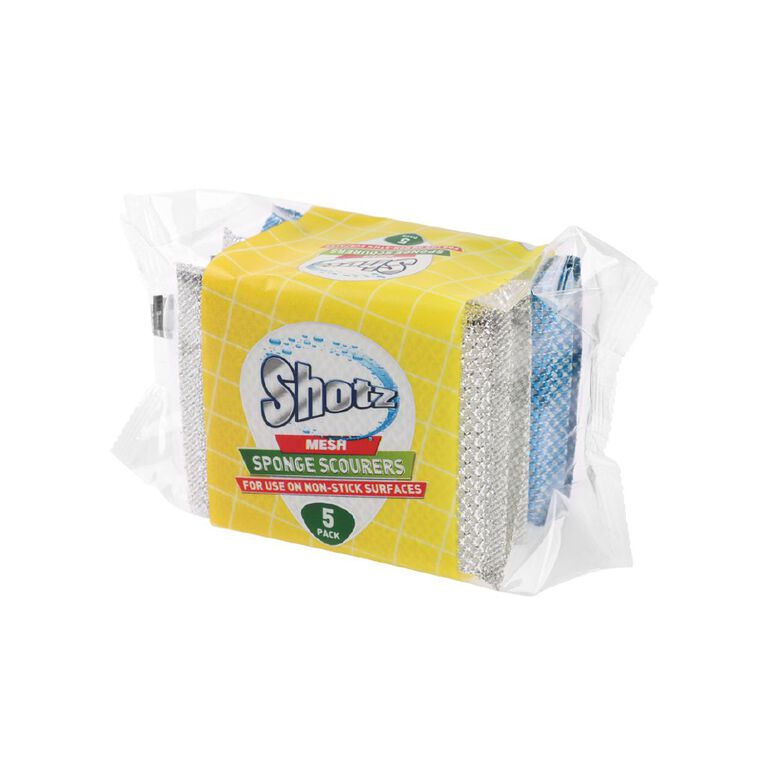 Shotz Mesh Sponge Scourers 5 Pack, , hi-res