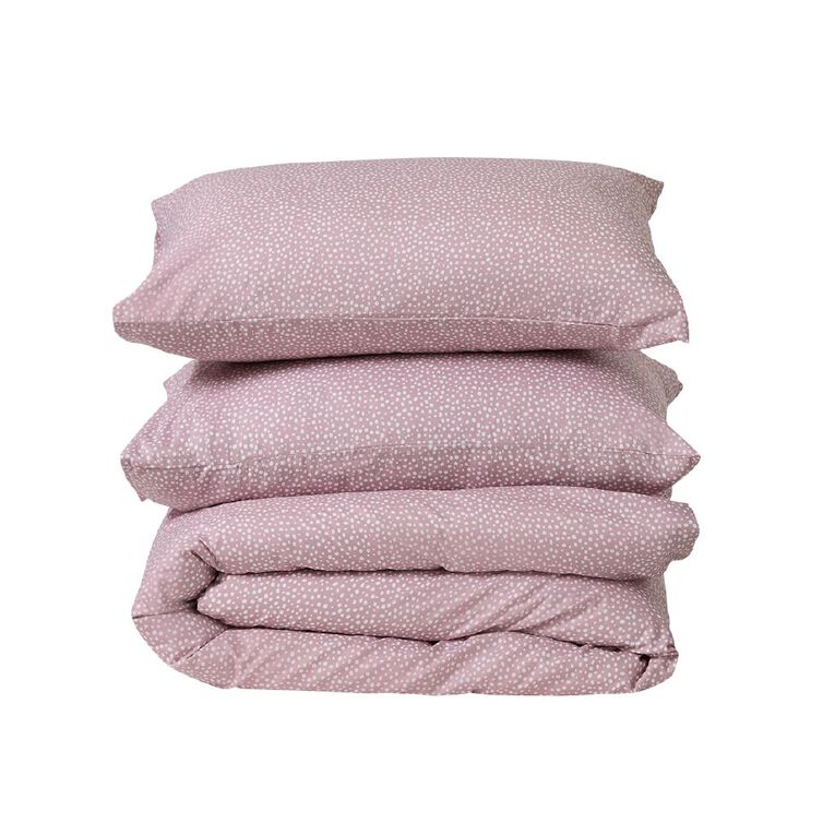 Living & Co Microfibre Duvet Cover Set Dawn Pink Queen, , hi-res