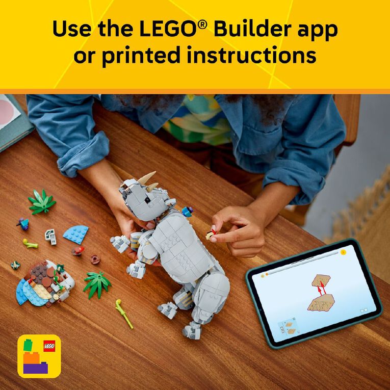 LEGO CREATOR Wild Animals Majestic Rhino With Birds 31171, , hi-res