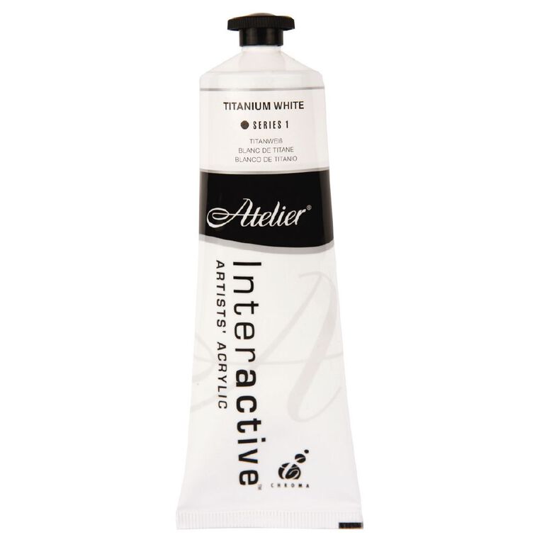 Atelier S1 Acrylic Paint Titanium White 80ml, , hi-res